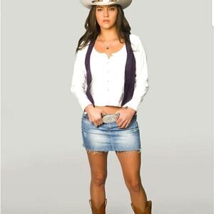 Jordache Vintage Style Jean Skirt